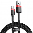 Cablu de date Cafule USB USB Type C 2m Negru Rosu