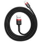 Cablu de date Cafule USB Lightning 3m Negru Rosu