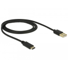 Cablu de date USB C USB A 1m Black