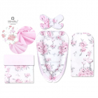 Set 4 in 1 Cosulet bebelus Baby Cocoon 90x50 cm Peonie Pink