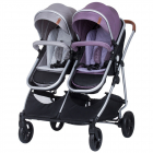 Carucior gemeni Chipolino Duo Smart 2 in 1 Anthracite Lilac