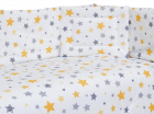 Set lenjerie patut cu 5 piese Yellow and Grey Stars White