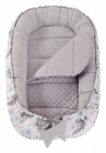 Babynest 2 in 1 din bumbac Minky Flowers Blue