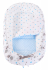 Babynest 2 in 1 din bumbac Minky Teddy Blue