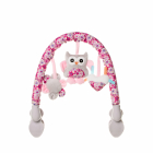 Arc cu jucarii pentru patut si carucior 4Baby Plush Arch bufnite roz