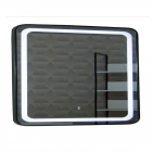 Oglinda de baie Badenmob MD3 cu iluminare LED rama neagra 80 x 60 cm