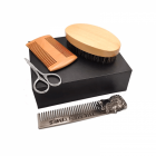 Set ingrijire barba 4 in 1 pentru barbati Focstar perie foarfece si pi