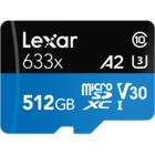 Card de memorie 633X 512GB MicroSDXC Clasa 10 UHS I U3