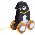Jucarie de Tras cu Roti Pinguin Black