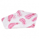 Scutec multifunctional din muselina 70x80 cm Pink Feathers