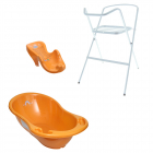 Set cadita baie Meteo Portocaliu ME 86 cm suport metalic suport anatom