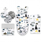 Set 4 in 1 Cosulet bebelus Baby Cocoon 90x50 cm Childrens Journey Grey