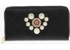 Love Quilted Faux Leather Wallet With Golden Heart Detail