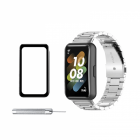 Set bratara smartwatch pentru Huawei Band 7 din otel inoxiabil tip zal