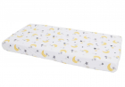 Cearceaf din bumbac cu elastic Yellow Moon White 120x60 cm