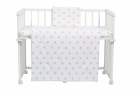 Set lenjerie 4 piese Mini Cot Cream stars