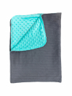 Paturica dubla bumbac tricotat mincky verde menta 95x70 cm