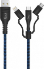 Cablu de date adaptor Goui 3 in 1 Tough USB Male la microUSB Male USB 