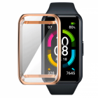 Husa smartwatch Huawei Honor Band 6 tip rama ecran din silicon Bronz