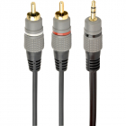 Cablu audio Gembird Jack 3 5 mm Male 2x RCA Male 10m negru gri