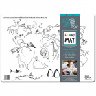 Plansa pentru Colorat Harta lumii cu animale