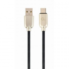 Cablu de date Premium Rubber USB USB C 1m Black