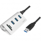 Hub USB CR0045 3x USB 3 2 gen 1 Card reader Alb