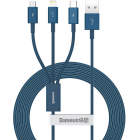 Cablu de date Superior 3 in 1 USB Type C Lightning Micro USB 3 5A 1 5m