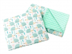 Set paturica 55x75 cm si perna 35x30 cm Minky Mint Hedgehogs