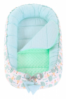 Babynest 2 in 1 din bumbac Minky Mint Hedgehogs