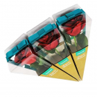 Set 3 trandafiri din sapun cu tija in cutie transparenta CULOARE Rosu