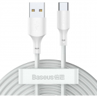Cablu de date Wisdom USB USB Type C Quick Charge 5A 1 5m Alb Set 2 buc