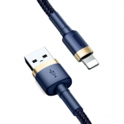 Cablu de date Cafule USB Lightning 2m Albastru Auriu