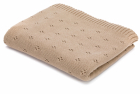 Patura tricotata 100 bumbac 100x80cm taupe flower Fillikid