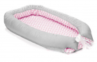 Baby nest culcus saltea si protectie de pat detasabila 90x40 cm pink F