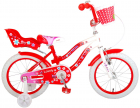 Bicicleta Volare Lovely pentru fete 16 inch culoare Rosu Alb frana de 