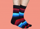 Sosete Happy Socks Negre cu Dungi