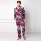 Pijamale barbati Hollis 2 piese pantaloni lungi 100 bumbac