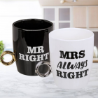 Set 2 cani amuzante cu inel Mr Right Mrs Always Right