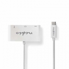 Adaptor USB C USB A mama USB C mama VGA mama 0 2m alb Nedis