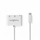 Cablu adaptor USB C USB C USB A HDMI 0 2m alb Nedis