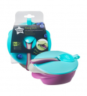 Set castron cu capac si lingurita Tommee Tippee 2 buc