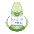 Biberon Nuk First Choice 150ml cu toarte si adaptor din silicon verde 