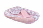 Set 4 piese babynest model unicorni roz pal cu paturica plus roz