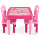 Masuta cu doua scaunele Study Table Pink