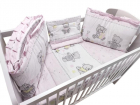 Lenjerie patut cu 5 piese 120x60cm Teddy Toys Roz M1