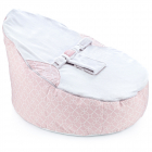 Fotoliu pentru bebelusi cu ham de siguranta Baby Bean Bed Pink Clover