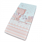 Cearceaf din bumbac cu elastic 120x60 cm Pinky Bear