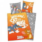 Lenjerie de pat Tom si Jerry pentru copii din bumbac stralucind in int