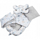 Set 5 in 1 Babynest Minky 2 perne 1 paturica si o saltea cu doua fete 